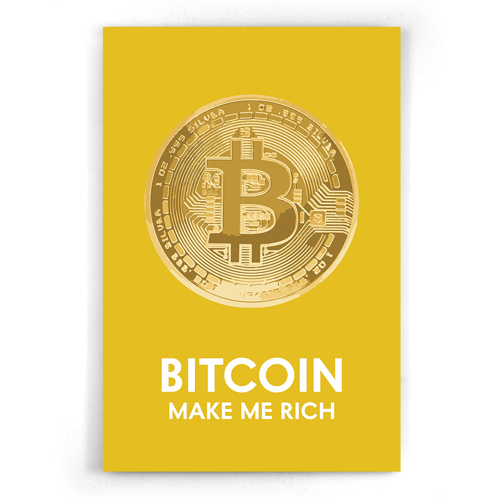 Bitcoin make me rich | Crypto designs | available at Walljar.com