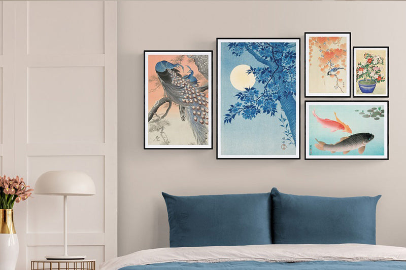 Blog over Japanse Kunstenaars met fotowand van Ohara Koson