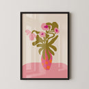 Roze bloemen in vaas Illustratie