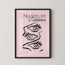 Modern Art Exhibition Roze Poster