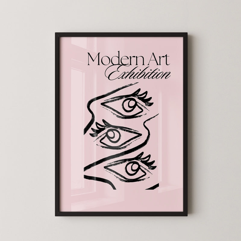 Modern Art Exhibition Roze Poster