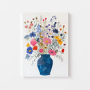 Blauwe Vaas met bloemen Poster