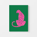 Deze Roze Luipaard Poster is een echte eyecatcher voor ieder interieur. De combinatie van een felroze luipaard met donkerblauwe stippen tegen een diepgroene achtergrond