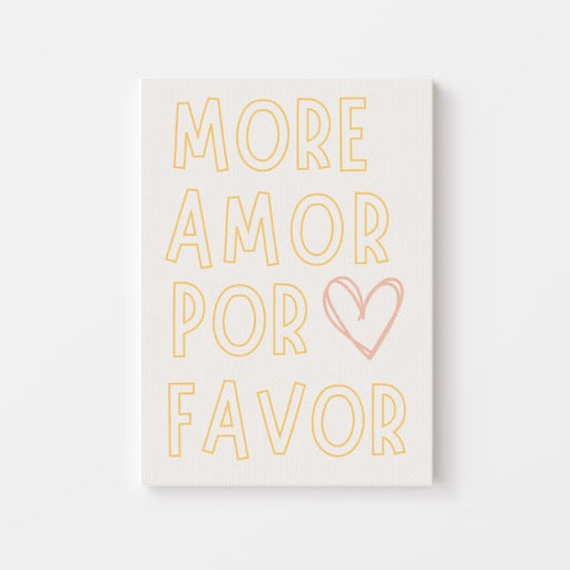 Breng een positieve vibe in je interieur met de “More Amor Por Favor” Poster. Deze moderne typografieposter met een zachte pastel look en een speels hartje is perfect om liefde en optimisme in huis, kantoor of studio te brengen. De Spaanse tekst betekent “Meer liefde, alsjeblieft” en geeft een warme, internationale touch aan elke ruimte.