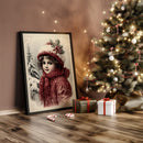 Fille vintage dans la neige