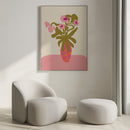 Roze bloemen in vaas Illustratie