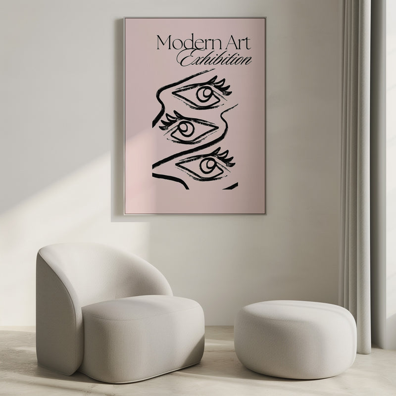 Modern Art Exhibition Roze Poster