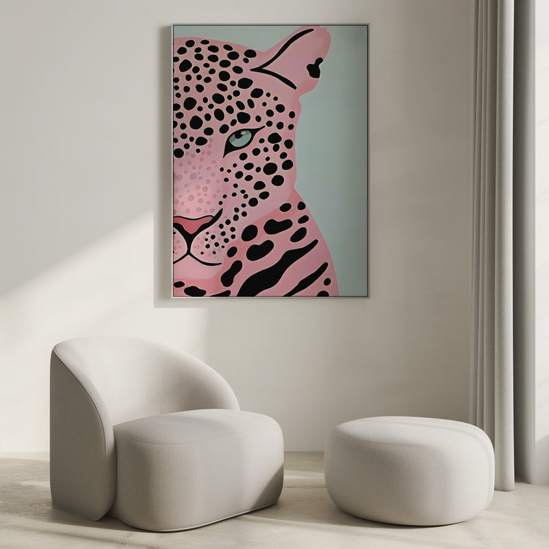 Maak een statement in je interieur met deze trendy poster van een roze luipaard. De gedurfde kleuren en grafische stijl geven het ontwerp een moderne, speelse uitstraling en maken het een echte eyecatcher aan de muur. Geprint op 250 grams premium satin papier voor een luxe look en heldere details – perfect voor een stoere en stijlvolle woonruimte.