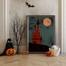 De Halloween Haunted Mansion Poster van Walljar is een eerbetoon aan klassieke Halloweenstijl.&nbsp;