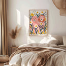 Breng een speelse en vrolijke sfeer in huis met deze kleurrijke poster van twee roze leeuwen tussen veldbloemen en madeliefjes. Het unieke, illustratieve ontwerp combineert krachtige dieren met zachte kleuren en past perfect in een modern, creatief interieur. Geprint op 250 grams premium satin papier voor een luxe uitstraling en heldere details – ideaal als eyecatcher voor elke muur.
