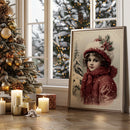 Fille vintage dans la neige