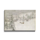 Chevaux dans un paysage enneigé