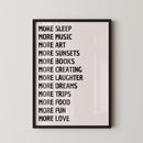 More Sleep, Music and Art Poster