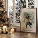 Fille avec un sapin de Noël