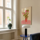 Roze bloemen in vaas Illustratie