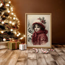 Fille vintage dans la neige