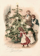 Familie rond de Kerstboom