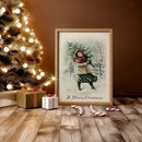 Fille avec un sapin de Noël