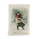 Fille avec un sapin de Noël