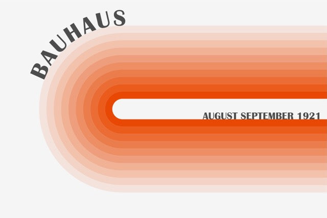 Bauhaus 1921 Oranje Boog beschikbaar als poster, canvas of glasschilderij bij Walljar.com