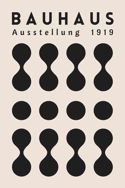 Bauhaus Ausstellung 1919 Poster - Minimalistisch zwart-wit verkrijgbaar bij Walljar als poser, canvas en glasschilderij