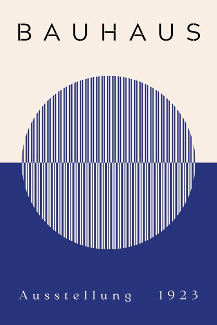 Bauhaus Ausstellung 1919 Poster - Minimalistische kunst in blauw en beige verkrijgbaar bij Walljar als poster, canvas en glasschilderij