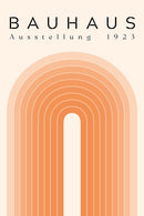 Bauhaus Ausstellung 1919 Poster - Warm en minimalistisch design in oranje beschikbaar als poster, canvas of glasschilderij bij Walljar