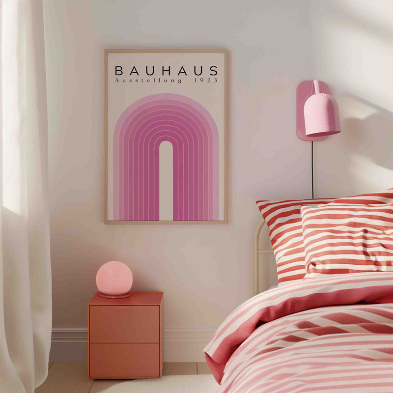 Bauhaus Ausstellung 1919 Poster - Roze Beschikbaar bij Walljar als poster, canvas en glasschilderij. 