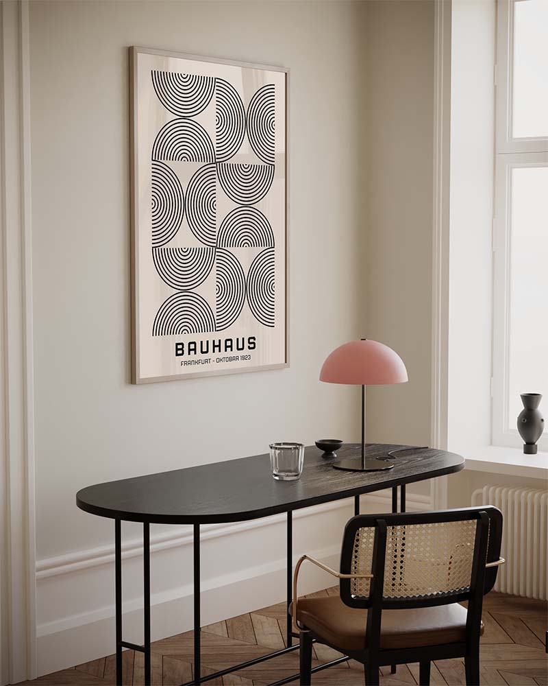 Bauhaus Frankfurt 1923 poster - Zwart-wit als poster, canvas en glasschilderij bij Walljar.com