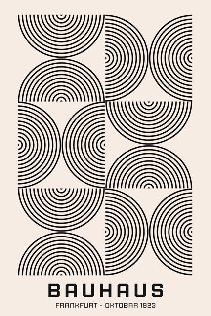 Bauhaus Frankfurt 1923 poster - Zwart-wit als poster, canvas en glasschilderij bij Walljar.com