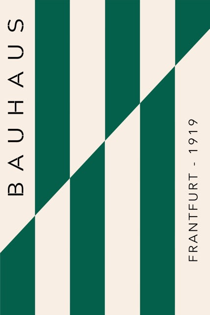 Bauhaus Frankfurt 1923 poster - Groen beschikbaar als poster, canvas en glasschilderij bij walljar.com