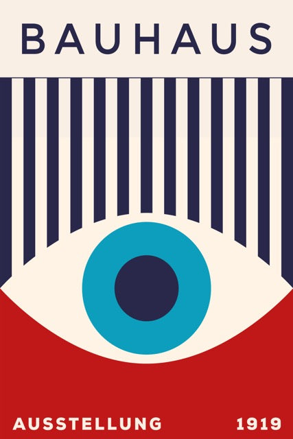 Bauhaus Ausstellung 1919 Poster - Iconisch Oog. Verkrijgbaar als poster, canvas en glasschilderij.