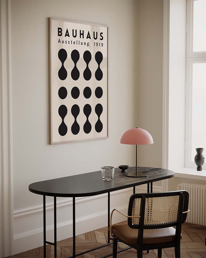 Bauhaus Ausstellung 1919 Poster - Minimalistisch zwart-wit verkrijgbaar bij Walljar als poser, canvas en glasschilderij