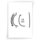 Bootyfull Zwart - Wit Verticaal  poster I Walljar.com I Canvas I Acrylglas I Toilet I Badkamer I