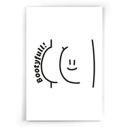 Bootyfull Zwart - Wit Verticaal  poster I Walljar.com I Canvas I Acrylglas I Toilet I Badkamer I