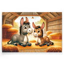 Ezel vriendjes in de stro