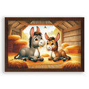 Ezel vriendjes in de stro