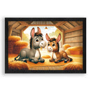 Ezel vriendjes in de stro