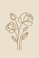 Flower Bouquet Line Art Poster