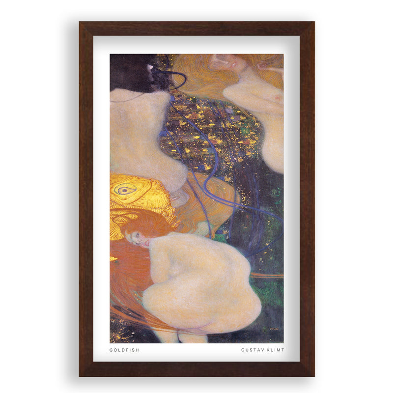 Gustav Klimt-Goldfish-Poster-Walnoot Eikenhoutenlijst-Walljar