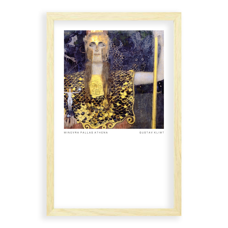 GustavKlimt-MinevraPallasAthena-Blank Eikenhouten Lijst-Poster-Walljar