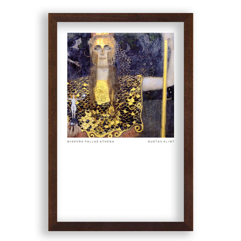 GustavKlimt-MinevraPallasAthena-Walnoot Eikenhouten Lijst-Poster-Walljar