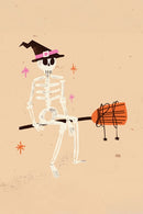Halloween Skeleton on Broom