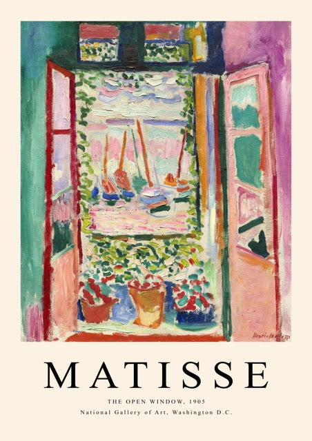 Haal een iconisch meesterwerk in huis met de Matisse – The Open Window Poster. Dit kleurrijke schilderij uit 1905 toont de beroemde open venster scène van Henri Matisse, vol levendige tinten en expressieve penseelstreken. Een echte eyecatcher die kunstliefhebbers en interieurfanaten aanspreekt. Perfect voor je woonkamer, kantoor of creatieve ruimte.