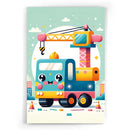 Het kleurrijke Hijskraantje Walljar Kinderposter