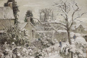 Village d'hiver peint