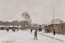 People on the Street in the Snow