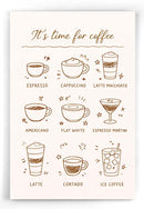 It's Time for Coffee Poster ingelijst. Keukenposter leuk als cadeau