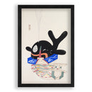 KawasakiKyosen-JapaneseToys - 1919 - No.009-Poster met Zwart Eikenhouten Lijst-Walljar.com