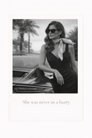 old money poster zwart wit vrouw luxe auto wanddecoratie